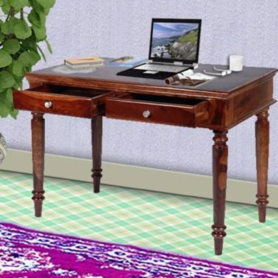 Woodser Solid Wood Study Table in an Walnut Finish