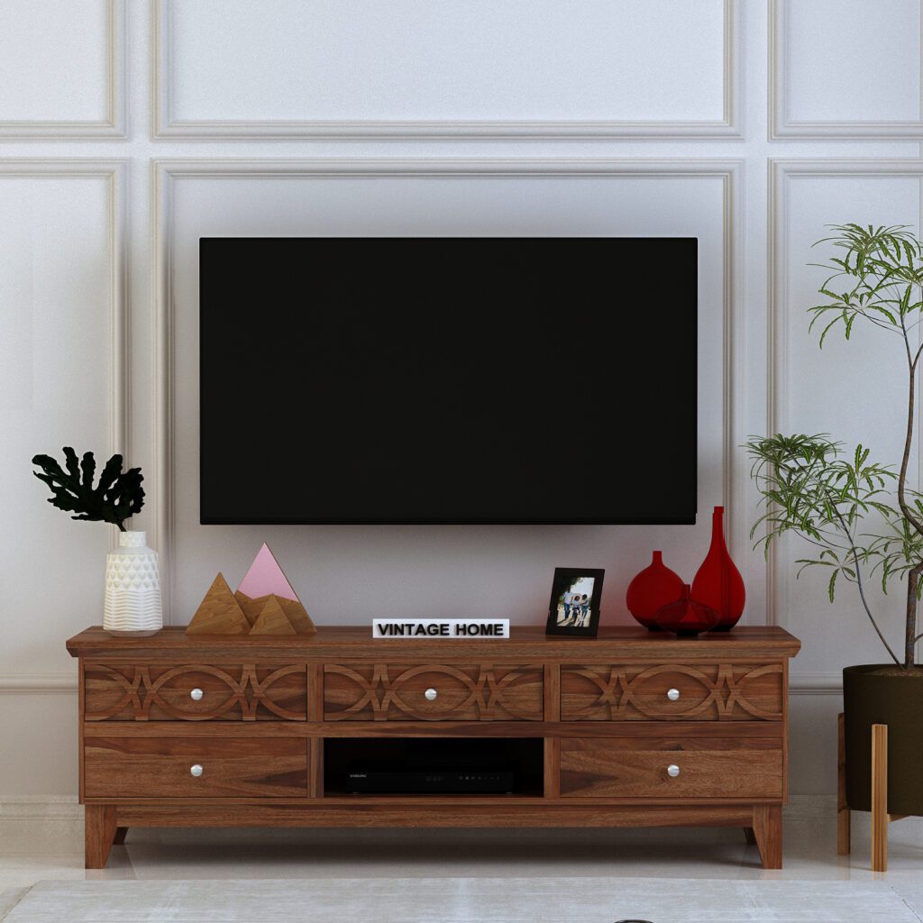 Solid Sheesham Wood TV Unit