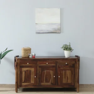 Rustic Sheesham Wood Storage Sideboard in Teak Finish