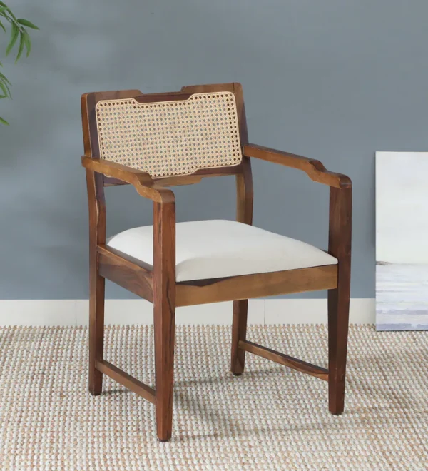 Binche Sheesham Wood Arm Chair In Provincial Teak Finish