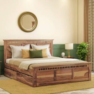 Teak Wood king Size Bed with Storage