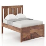 Durban Solid Wood Queen Bed in Teak Finish