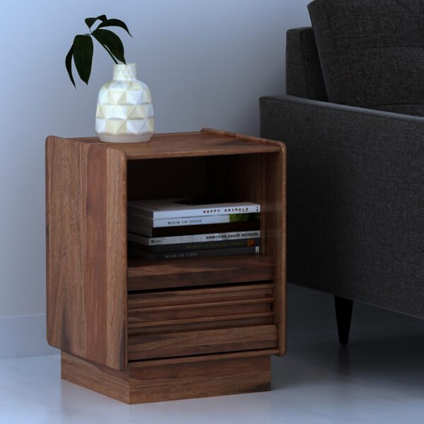 Imperial Sheesham Wood Bedside Table in a Provincial Teak Finish