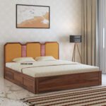 wood bed with storage