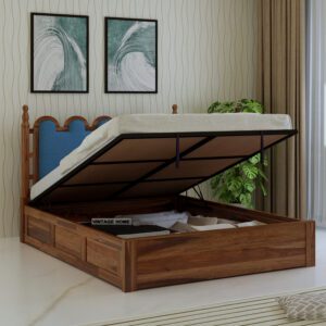 sheesham wood bed with hydraulic storage