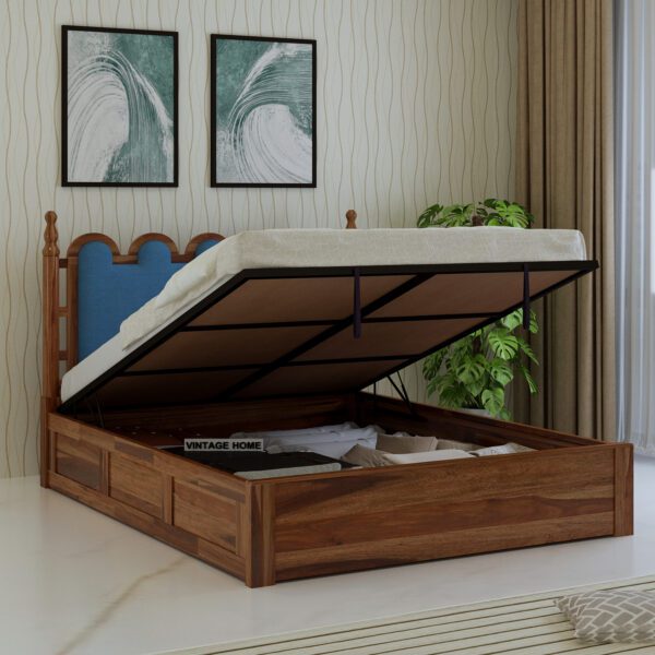 sheesham wood bed with hydraulic storage