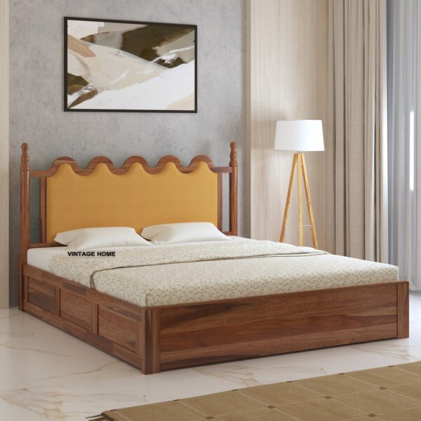 Wooden Bed with Headboard