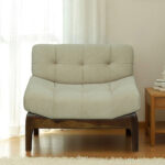wooden one seater sofa
