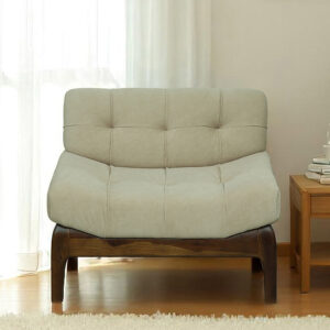 Mellow Wooden One Seater Sofa – Solid Wood Frame with Cushioned Seat