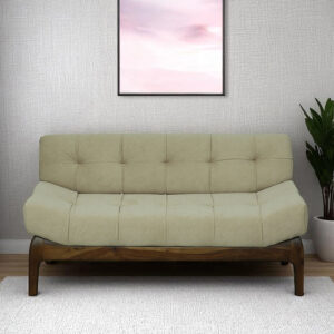 Mellow Wooden Two Seater Sofa – Solid Wood Frame with Cushioned Seating for Living Room
