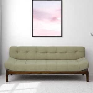 Mellow Wooden Three Seater Sofa – Solid Wood Frame with Plush Cushioned Comfort