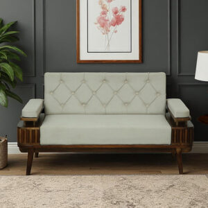 wooden 2 seater sofa