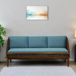 Verona Sheesham Wood 3 Seater Sofa In Provincial Teak Finish