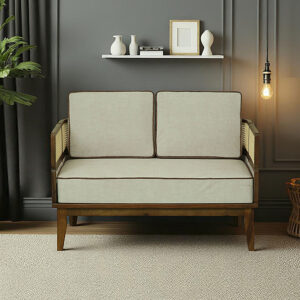 wooden 2 seater sofa