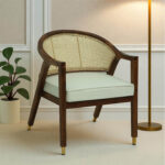 Sheesham Wood Cane Chair with Arms