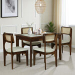 Wooden Dining Table Set for 4