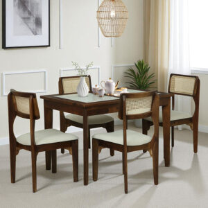 Wooden Dining Table Set for 4