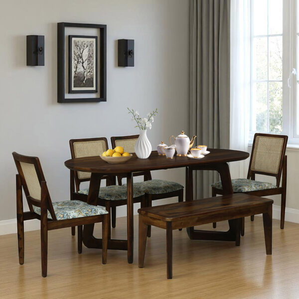 Sheesham Wood 6 Dining Set With Bench