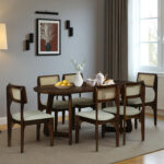 solid wood 6 seater dining set