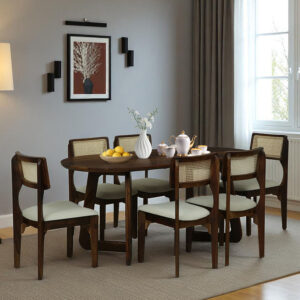 solid wood 6 seater dining set