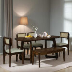 Sheesham Wood 6 Seater Dining Set with Bench