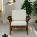 solid wood single seater sofa
