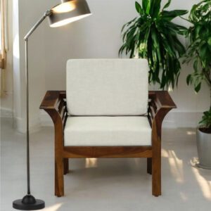 solid wood single seater sofa